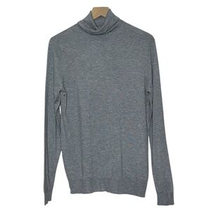 NWT Ann Taylor Cashmere Blend Turtleneck Gray Pullover Sweater Size Large